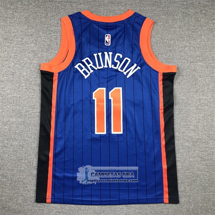 Camiseta Nino New York Knicks Jalen Brunson NO 11 Ciudad 2023-24 Azul